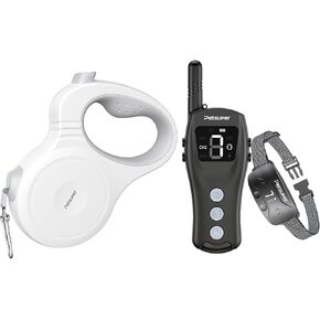 16Ft Retractable Dog Leash 360°Tangle-Free Strong Nylon Tape Ergonomic Anti-Slip Soft Handle, Dog Training Collar with Control 4 Safety Modes + 7-Level Sensitivity