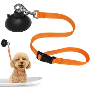 Dog Bathing Tether with Heavy Suction Cup, Pet Grooming Tub Restraint Noose Loop，Adjustable Dog Bathing Safety Tether Straps for Pet Cat Shower Bathing Grooming