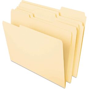 Universal Deluxe Heavyweight File Folders, 1/3-Cut Tabs: Assorted, Legal Size, 0.75" Expansion, Manila, 50/Pack