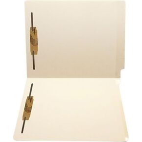Medical Arts Press Heavy-Duty Poly-Reinforced End-Tab Folders,1/3 Cut, Letter Size, Manila, 50/Box (33064)