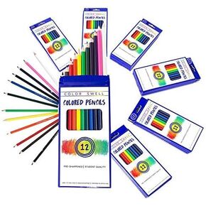 Color Swell Bulk Colored Pencils – 24 Sets, 288 Pre-Sharpened Assorted Vibrant Colors – Ideal for Kids, Teachers, and Classroom Supplies