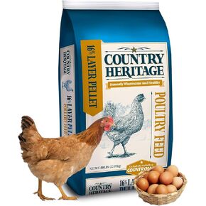 CountryMax 16% Protein Layer Pellets for Laying Hens – Complete Feed for Chickens, Ducks & Game Birds – 50 lb Bag