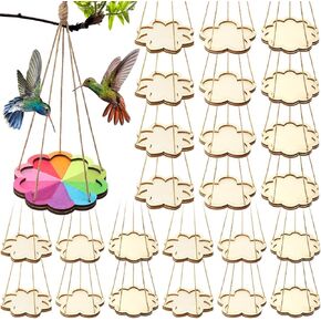 24 Pcs Bird Feeder Craft Kits for Kids Ages 3-8 Make Your Own Bird Feeders DIY to Paint Craft for Spring Garden Outdoor Decoration Summer Activities Project
