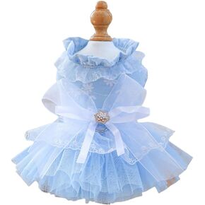 Furbabycare® Fashion Sweet Puppy Dog Blingbling Princess Skirt Pet Dog Lace Cake Camisole Tutu Dress A-Pink XXS in Kuwait