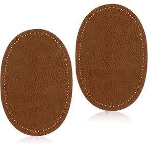 2 PCS بقع الكوع البيضاوي خياطة بقع ركبة كوع النسيج لسترات إصلاح الملابس سراويل القمصان (بنية)