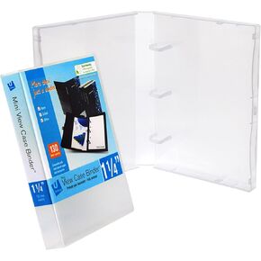 Mini UniKeep 3 Ring Binder - Clear - Mini Case View Binder - 32mm Spine - with Clear Outer Overlay - Pack of 3 Binders