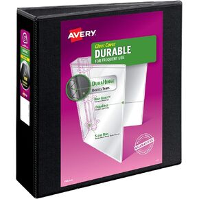 Avery(R) Durable View 3 Ring Binder, 3 Inch EZD Rings, 1 Black Binder (09700)