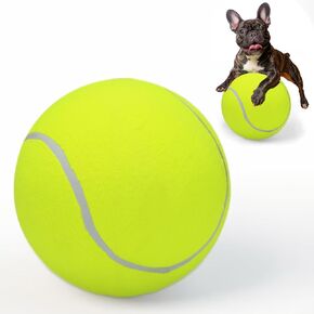 Giant Tennis Ball for Dogs, Outdoor Herding Ball, Floating Water Dog Toy Extra Large, Puppy Birthday Gift, 9.5'' XL Interactive Pet Toy for Small Medium Large Breed, with 1 Pump and 2 Needles