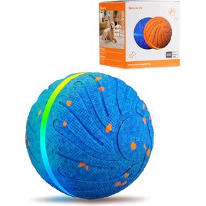 Smart Interactive Dog Toy Balls, Automatic Moving Ball with 3 Lighting Modes, E-TPU Bouncy Balls for Dog Enrichment & Stimulation, Motion Activated Rolling Toy for Medium and Large Dogs Blue