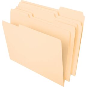Office Depot File Folders, 1/3 Tab Cut, Letter Size, Manila, Pack of 100, OD752 1/3