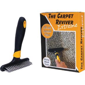 Carpet Reviver Extreme – Dual-Action Brush with Metal Tines – Lifts Carpet Pile & Removes Pet Hair – Restore Rugs, Refresh High-Traffic Areas, Eliminate Embedded Fur – Essential Carpet Grooming Tool