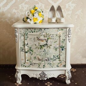 Flortlias Large Decoupage Paper for Furniture, Floral Printed Tissue Paper for Furniture, DIY Crafts Rice Papers, Vintgae Watercolor Floral, Letter 16.54" x19.69"