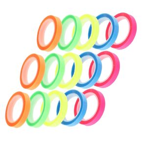 NUOBESTY 15 Rolls Transparent Highlight Tape Colors Practical Annotation Page Markers for Books School Office Supplies and Reading