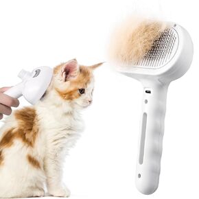 Slicker Brush Dog Cat Shedding Hair - Dogs & Cats White Brush for Shedding and Grooming, 4 in 1, Suitable for Long and Short-Haired, Removes Loose Fur Effectively