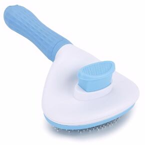 Cat Self Cleaning Brush, Pet Grooming Brush for Cats and Dogs, Easy Clean for Long or Short Haired Cats, Blue