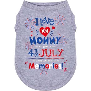4th of July Dog Outfit Shirt Clothes for Small Medium Large Dog Pet Patriotic Independence Day Red White and Blue Fourth of July Girl Female Puppy Holiday T-Shirts with Funny Pattern Love M