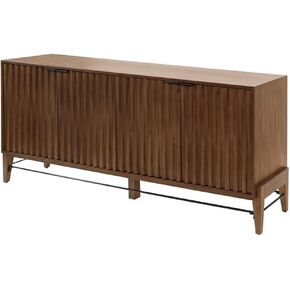 Pemberly Row Wood Office Console Accent Credenza in Brown Finish