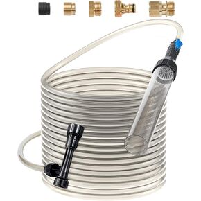 VEVOR Aquarium Vacuum Gravel Cleaner, 50 ft PVC Hose Fish Tank Vacuum Gravel Cleaner, Siphon Fish Tank Cleaner Vacuum, 3 Types of Brass Adapters, for Fish Tank Cleaning Gravel & Sand