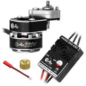 2204 2400kV محرك Outrunner بدون فرش مع ناقل حركة و 30A وحدة تحكم ESC ESC ESC للسرقة المحورية SCX24 1/24 شاحنة CRAWLER التحكم عن بعد (التيتانيوم)