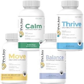 PetJoy Ultimate Wellness Bundle - Calm, Thrive, Balance & Move Soft Chews