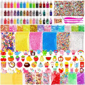 175 Pack Slime Making Supplies Kit, Slime Add Ins Mix Ins Accessories Includes Slimes Charms, Foam Balls, Glitter Sequins Accessories for Making Creative Slimes Kit