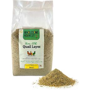Non-GMO Quail Layer Feed 26% - Premium 10 lb Food for Laying Birds, Button Food