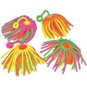 Neon Large Stretchy Noodle Ball Yo Yos (Set of 12) Party Favor Toys