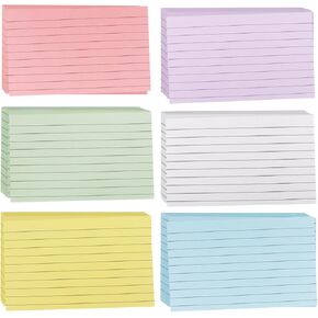 Colored Index Cards 3 x 5 Inch, 300 Count Ruled Index Cards, Flash Cards for Studying, Lined Note Cards for Office, Home and School