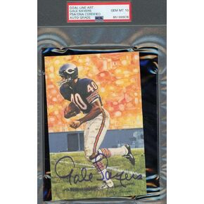 Gale Sayers Gem Mint 10 PSA DNA Signed Goal Line Art Card GLAC Autograph