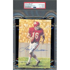 Len Dawson PSA DNA Signed Goal Line Art Card GLAC Autograph