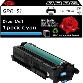 GPR-51 Drum Unit Compatible for Canon imageRUNNER Advance C250iF C255iF C350iF C350P C355iF Printers, with Chip, High Yield 37200 Pages, Clear Printing (Black)