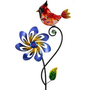 Wind Spinners Outdoor, Kinetic Metal Wind Spinner, Decorative Glass Bird Windmill Waterproof Pinwheels for Yard and Garden Decor