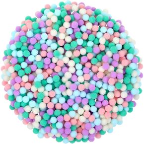 Bruislard 1 cm Pom Poms, 1000 Pieces Craft Pom Poms Balls, Pastel Pompoms, Fuzzy Pompoms for Holiday Crafts Making, Christmas DIY Crafts Projects Home Decorations