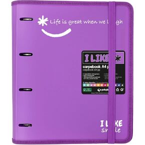 88101869 4 Ring Binder with Refill, A4, Lavender, Semi-Rigid Polypropylene, Includes Dividers, Carpebook Like