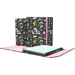 88212655. 4 Ring Folder with Flap, A4, Rubber Closure, Includes Replacement and Separators, Carpeplus, Stickers Collection, Crazy Space