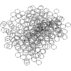 300Pcs 1/4" Small Split Ring for Keychains, Stainless Steel Double Loops Round Mini Split Jump Rings Silver Keychains Connectors for Jewelry Necklaces Bracelets Earrings Crafts Decorations