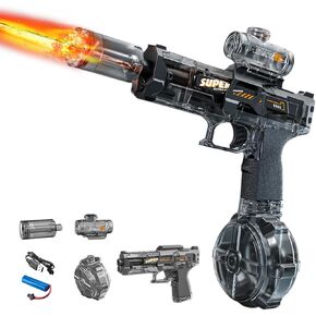 Electric Water Guns for Adults Kids, Automatic Electric Squirt Gun with Long Range, Powerful Water Gun Pistol Blaster Soaker, Water Toys for Summer Outdoor Beach Swimming Pool Gifts (Gray)