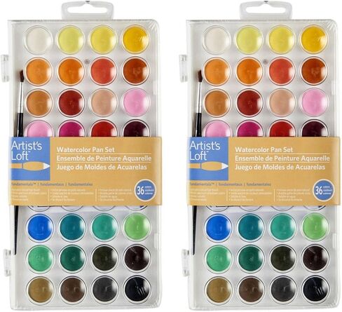 Artists Loft ZdbnZ Fundamentals Watercolor Pan Set, 36 Colors (2 Pack) in Kuwait