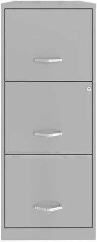 Pemberly Row 3 Drawer Modern Metal Vertical File Cabinet with Lock in Silver in Saudi Arabia