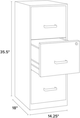 Pemberly Row 3 Drawer Modern Metal Vertical File Cabinet with Lock in Silver in Saudi Arabia