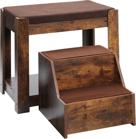 Large Dog Window Seat with Stairs, Non-Slip Removable Soft Pads, Indoor Dog Perch to Look Out Window in Kuwait