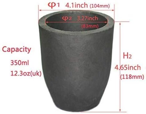LLF Clay Graphite Crucible Foundry Cup Furnace Torch Melting Casting Refining Gold Silver Copper Brass Aluminum Lead Zinc and Alloys (#3 (Capacity 350ML)) in Kuwait
