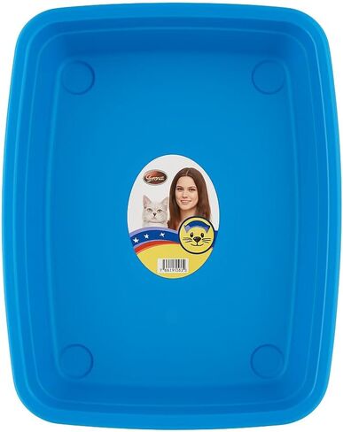 Open Cat Litter Box – Large Nonstick Litter Pan for Small & Large Cats | Durable Standard Box, Easy to Clean (Black) in Kuwait