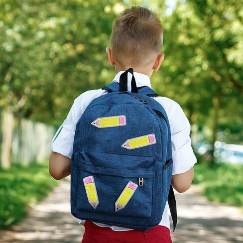 Lyrow 15 PCS Pencil Iron على رقعة الملابس مع الحديد المطرز بالمدرسة على بقع الترتر لطلاب المعلم Jean Jun Jacket Propack Propins Begins in Kuwait