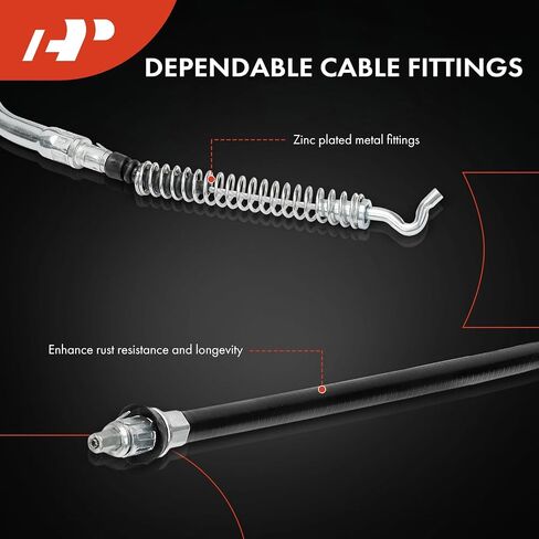 A-Premium Rear Passenger Side Parking Brake Cable Assembly Compatible with Dodge Models: Ram 1500 2002-2008, Ram 2500 2008, Ram 3500 2008 - Replace# 52010066AA in Saudi Arabia