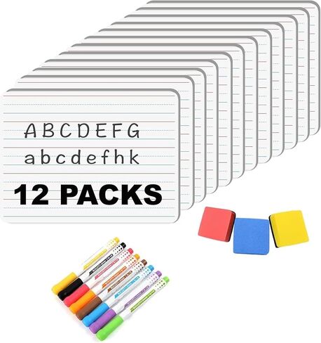 اللوحة البيضاء الصغيرة ، ألواح Laprowards الجافة 9'x 12 '' Mini Board مزدوجة الجوانب المحمولة للطلاب اللوازم المدرسية للطلاب (6 لوحات بيضاء) in Kuwait