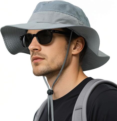 OZERO Boonie Sun Protection Hat: Breathable Wide Brim Hats for Women - Adjustable Bucket Hat for Fishing Hiking Safari Beach in Kuwait