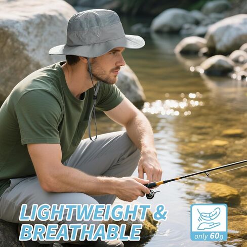 OZERO Boonie Sun Protection Hat: Breathable Wide Brim Hats for Women - Adjustable Bucket Hat for Fishing Hiking Safari Beach in Kuwait