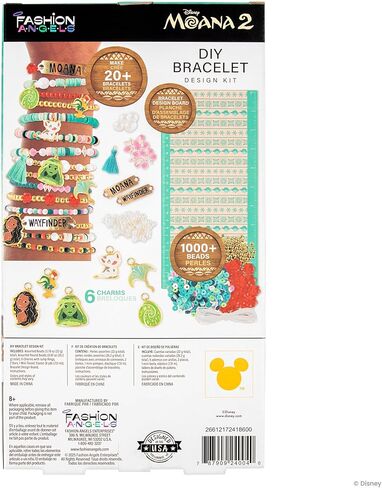 Fashion Angels Disney Moana 2 DIY Bracelet Making Kit, Includes 1,000+ Beads, 6 Charms, Design Board & More, Makes 20+ Bracelets, Craft for Kids Ages 8+ in Saudi Arabia