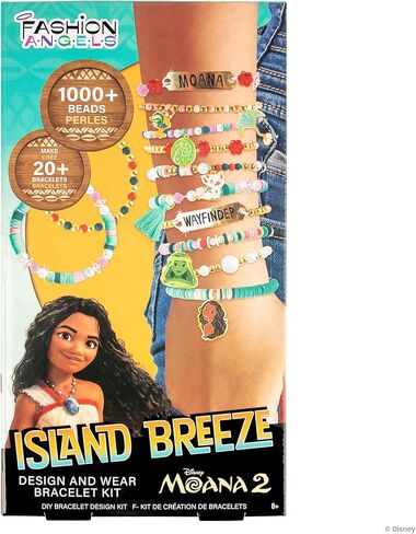 Fashion Angels Disney Moana 2 DIY Bracelet Making Kit, Includes 1,000+ Beads, 6 Charms, Design Board & More, Makes 20+ Bracelets, Craft for Kids Ages 8+ in Saudi Arabia